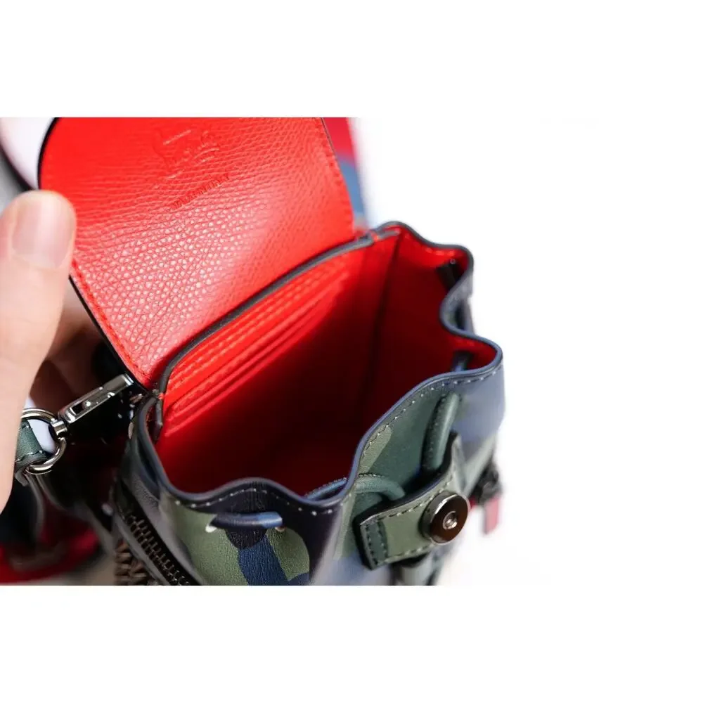 Christian Louboutin Explorafunk Keyring Camouflage Spiked Leather Mini Backpack